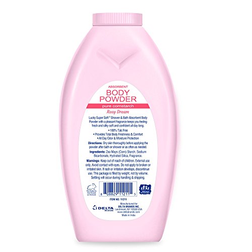 Lucky Super Soft Absorbent Body Powder, Rosy Dream, 10 Oz - Thumbnail 2