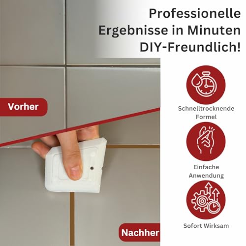 ISPAR Fugenmörtel Braun 400g – Gebrauchsfertige Fugenmasse für Fliesen mit Spachtel & Schwamm – Fugenreparatur im Bad & Küche – Geruchsneutral & Schnell trocknend