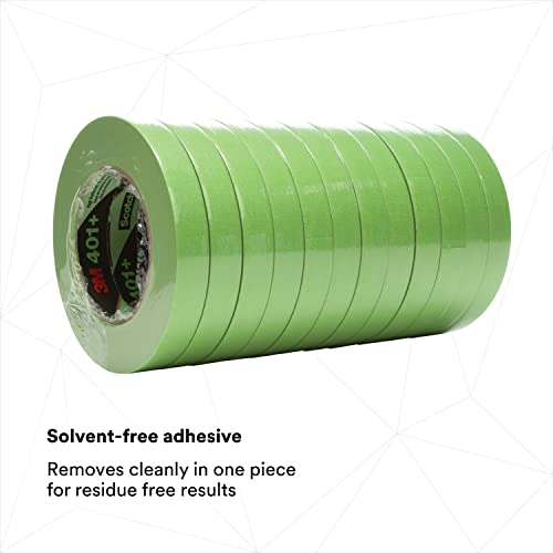 Image of 3M 401+ High Performance Masking Tape, Green, 12 mm x 55 m - Strong Holding Power for Automotive, Specialty Vehicle and Industrial Markets, Case of 48