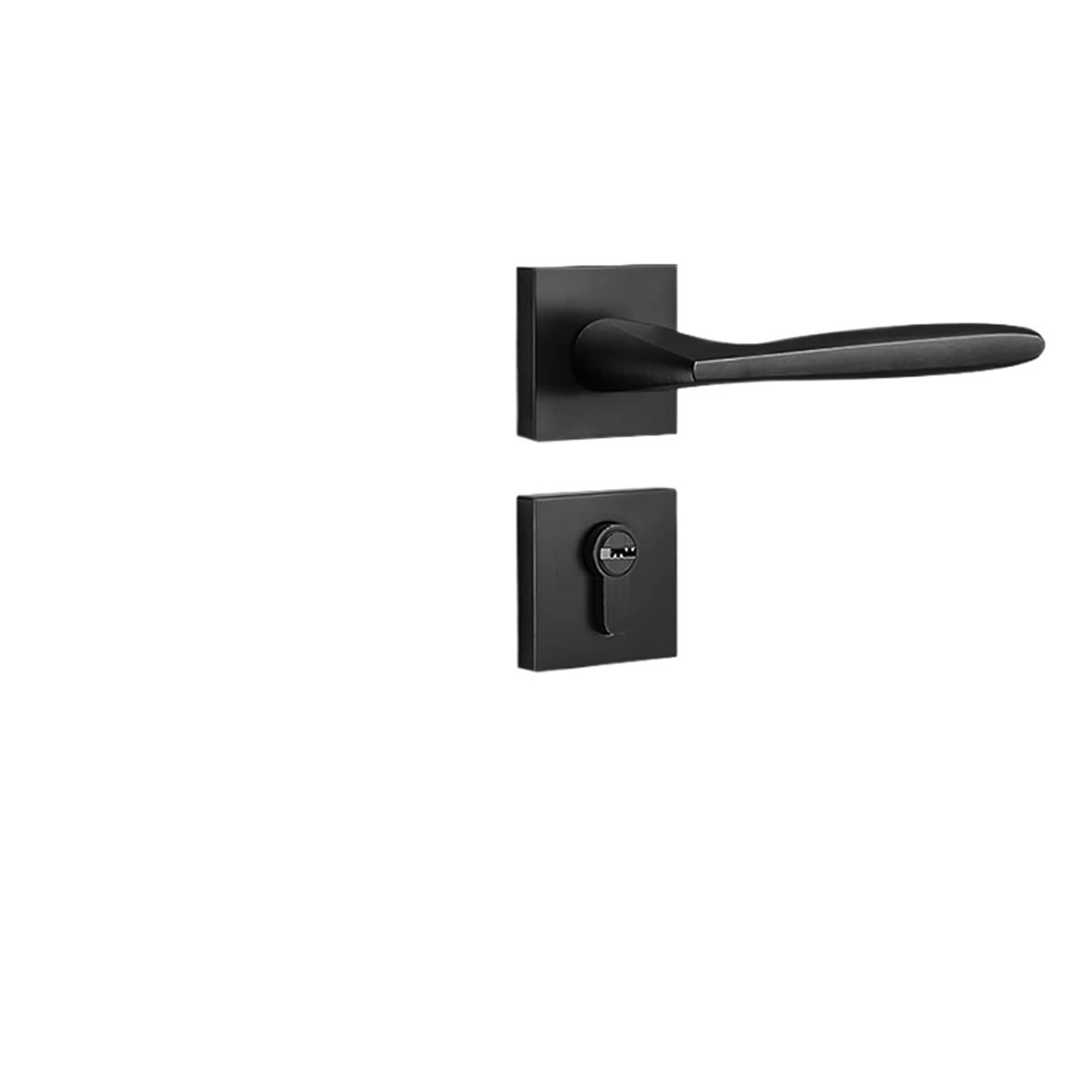 Cerradura de puerta silenciosa con manija negra para dormitorio y baño interior Modelo B