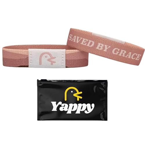 Yappy The Original Bible Verse Bracelets Daily Bible Verse Bracelet for Personalized Daily Inspiration (Saved By Grace Small (6.3 inches))