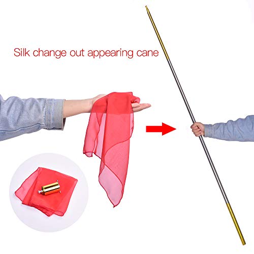 Sumag Magic Pocket Staff Metal Appearing Cane With Video Tutorial Link Magic Wands For Professional Magicians Stage Close-Up Magic Tricks Pocket Staff Magic Staff Accessories Props Illusion #TOP1