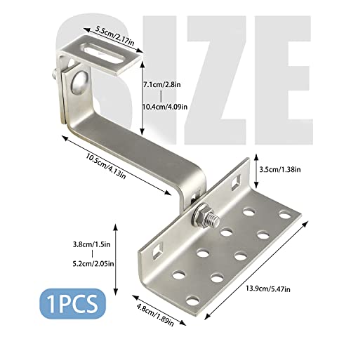 Dachhaken Edelstahl A2 Verstellbar für Solarmodul Halterung Photovoltaik Seitenmontage Zubehör Solar PV Dachhalterung
