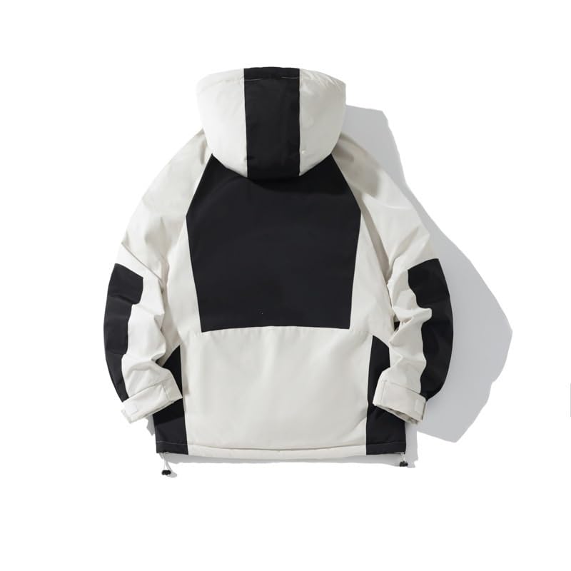 Mens Winter Workwear Casual Hooded Puffer Jacket Thick Insulated Warm Waterproof Fashion Down Coat - Image 3