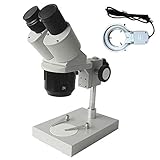 30X 60X Industrial Microscope Binocular Stereo Microscope with Fluorescent Light Watch Clock Cell Phone Repairing Tool