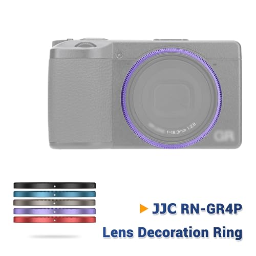 Anillo decorativo para lente JJC de metal negro para cámaras Ricoh GR IV, GR IV HDF y GR IV Monocromo, reemplaza el anillo GN-3, montaje bayoneta moldeado por inyección, protege el barril del objetivo, duradero y ligero miniatura 2