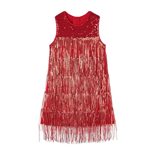 Robe petits enfants fête et bal scintillante à franges chic vintage