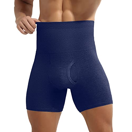 Calzoncillos Hombre Boxer Algodon Pantalon Faja Reductora Cintura Alta Pantalones con Relleno Braga Control Barriga Ropa Interior Fitness Running
