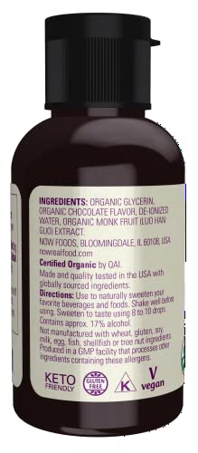 Now Foods, Organic Liquid Monk Fruit, Chocolate, Zero-Calorie Sweetener, 1.8-Ounce #TOP2
