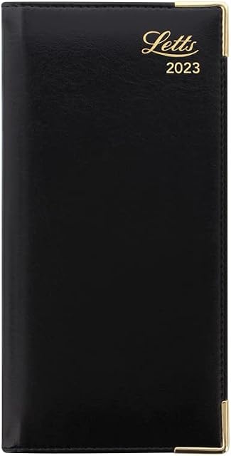 Letts of London Lexicon Slim 2023 week to view diary with appointments - black, 23-TL3SUBK