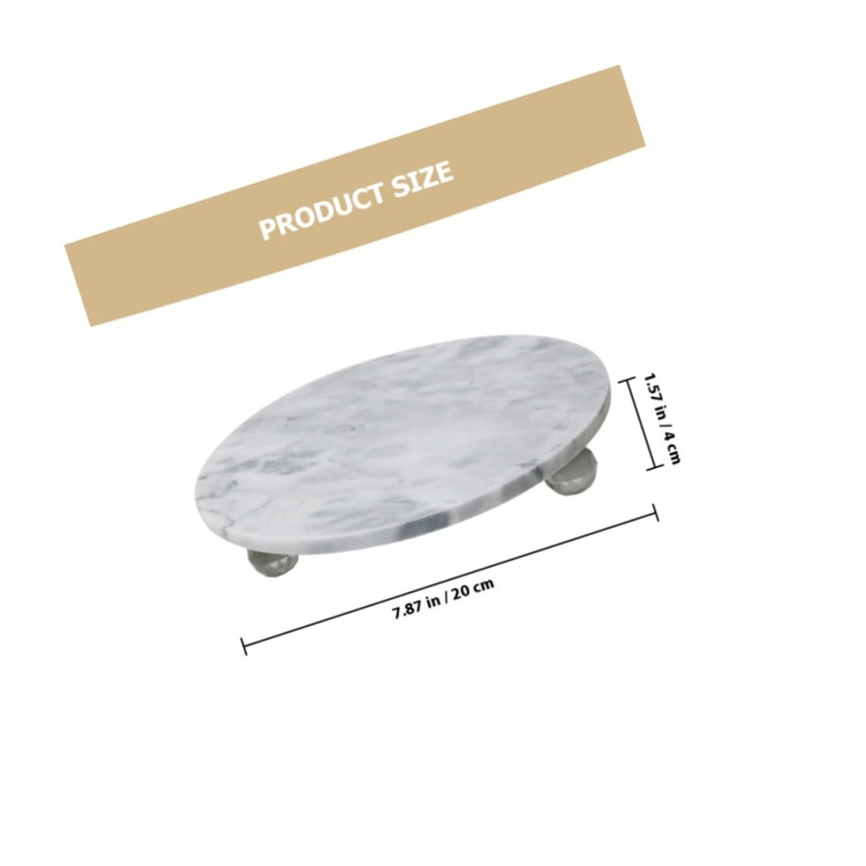KOMBIUDA Bandeja Multifuncional de Mármol Natural Redonda Soporte para Joyas Frutero Decorativo para Baño y Mesa Bandeja de Almacenamiento Estilo Nórdico Adecuado para Aperitivos y