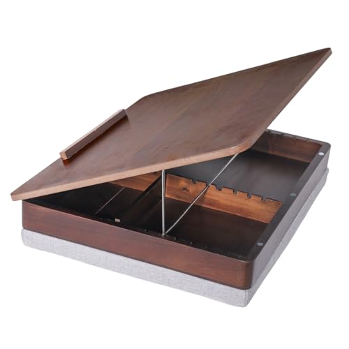 SIGOMAY Easel Lap Desk for Adults, Acacia Wood Lap Desk for Laptop with Storage and Cushion, Height Adjusted Laptop Pad for Writing, Drawing, Laptop Work, and More, Fits up to 17.3 Inch Laptop