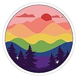 Subtle LGBTQ+ Pride Mountain Flag Sticker - Weather-Resistant for Water Bottles, Laptop, Window, Car (LGBTQ+)