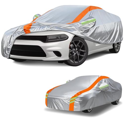 Blshwez Multi-Layer All Weather Waterproof Car Cover for Dodge Charger 2006-2026, Challenger 2008-2026, Custom Fit Snow Rain UV Protection