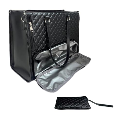 FytStycale Bola de Ombro de Bolsa de Bolsa Feminina Leckdoacher para Colagem de Negócios Casual Casual, Preto, Tamanho real