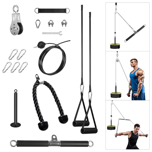 FASPUP Carrucola per Palestra, Puleggia Palestra Carrucola LAT Machine Palestra Casa Cavi Palestra Multifunzione Tricipiti Bicipiti Allenamento in Casa FASPUP Carrucola per Palestra, Puleggia Palestra Carrucola LAT Machine Palestra Casa Cavi Palestra Multifunzione Tricipiti Bicipiti Allenamento in Casa