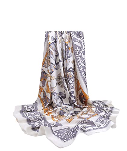 Big Square Silk Scarf in Abstract Patterns,100% Silk,5+ Optional Colors,110cm x 110cm,真丝围巾