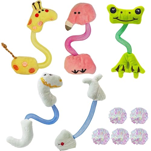 Cat Chew Toy for Teeth Cleaning, Soft and Durable Crinkle Springs...