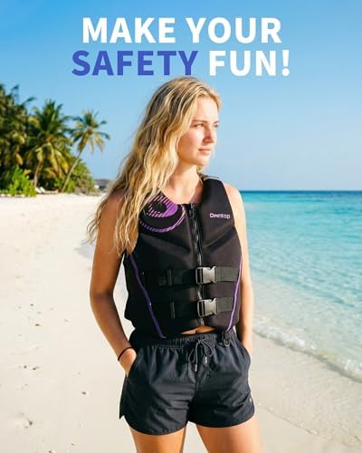 Owntop Neoprene Swim Vest Adult, Kayak Vest for Men Women, Swimming Jacket with Reflective Strips Water Sport Jackets for Canoeing, Kayaking, Paddleboarding (Purple, M) — view 5