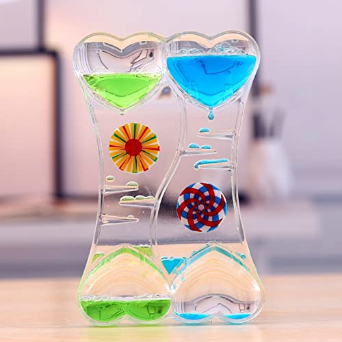 Jauhmui Temporizador de arena líquida de aceite, juguete calmante colorido, juguete sensorial, temporizador de agua, para actividad, relajación, ansiedad, autismo, TDAH