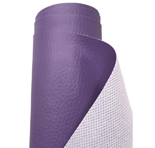 A-Express Simili Cuir à Grain Imitation Cuir Tissu Texturé Vinyle Tissu en cuir Matière Vendu au mètre - Violet Demi Mètre 50cm x 140cm