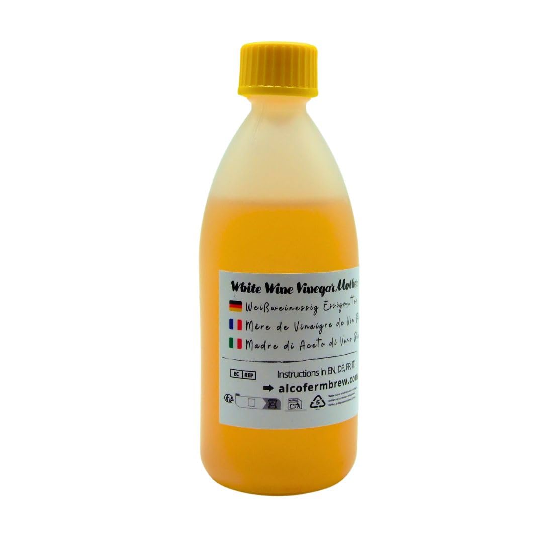 Mère de Vinaigre de Vin Blanc 100 ml - Culture Naturelle de Fermentation - Vinaigre Maison - Jusqu’à 50 L
