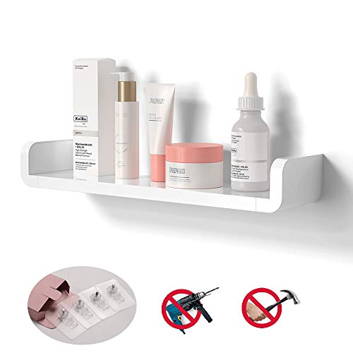 Laigoo Floating Shelf Adhesive Wall Mounted Non-Drilling, U Bathroom Organizer Display Picture Ledge