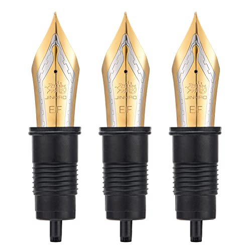 Set of 3 Jinhao X159, 1935 and 9019 Fountain Pen Replacement Extra Fine Nib Parts Gold Trim