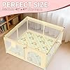 JUNLLY 47"x47" Baby Playpen Mat - Thicken & Foldable Memory Foam Cushioned Playmat for Babies Toddlers Infants - Non-Slip & Machine Washable Baby Play Mat for Floor, Rainbow #1
