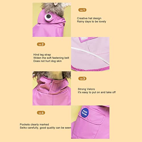 Jenpech Dog Raincoat Waterproof Puppy Jacket Pet Rainwear Clothes For Small Dogs/Cats （S-2Xl） Purple 2Xl #TOP2