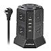Tower Power Strip, AUOPLUS Multi Plug Surge Protector with 8 Outlets and 4 USB Ports, 6.6 Ft Extension Cord, Desktop Charging Station for Computer Laptops iPhone Mobile Devices Home Office Dorm