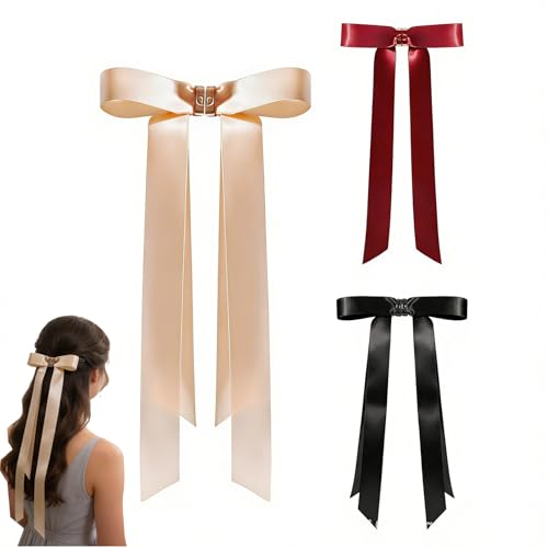 Pinces à cheveux magnétiques avec nœud papillon bordeaux noir et or rose