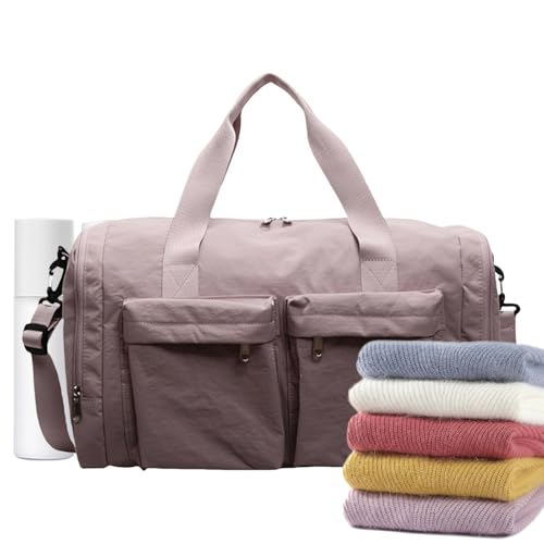 Folding Travel Bag, Duffle Bag Folding Design, 20-35L Packable Tote Luggage, Lightweight with Carry Handles, for Hospital, Sports, Hiking, Weekend, Airplane, and Camping, 25X45X21cm