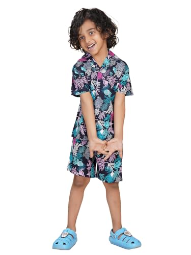 Image of Ninos Dreams Boys Cotton Rayon Coord Set with shorts /Holiday Shirt & Shorts