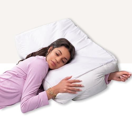 Wife Pillow Side Sleeper Pillow with Arm Hole for Shoulder Pain Relief Arm Tunnel Design for Proper Neck & Spine Alignment All-Night Comfort for Adults - Down Goose Feather/FiberFill