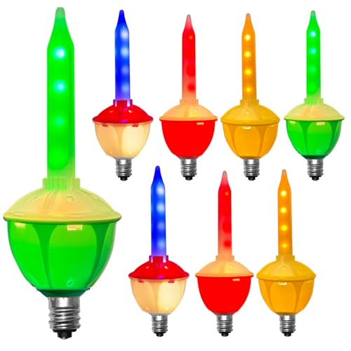 Konictom Replacement Bubble Lights for Christmas Tree, LED Bubble Light Bulbs, C7/E12 Base, Energy-Efficient, Long-Lasting, UL Listed, Ideal for Holiday Decorations & Nightlights