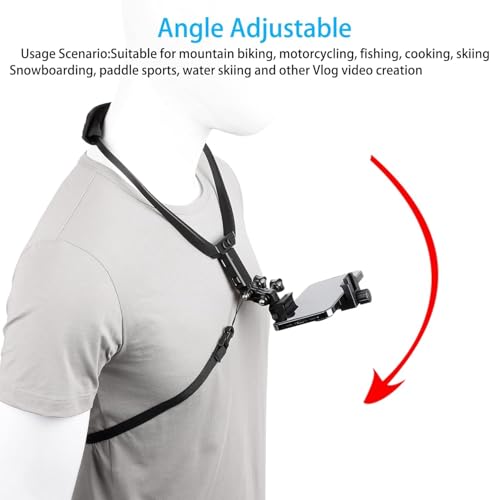 Image of Suicune Neck Phone Holder - POV /Vlog Neck Mount for Phones - Hands Free! with Phone Clip, Anti-Shake Chest Strap for Recording Video Compatible with iPhone Android Phones