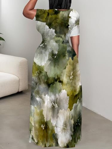 Image of Plus Size Maxi Dresses for Curvy Women T-Shirt Summer Sun Dresses Loose Fit