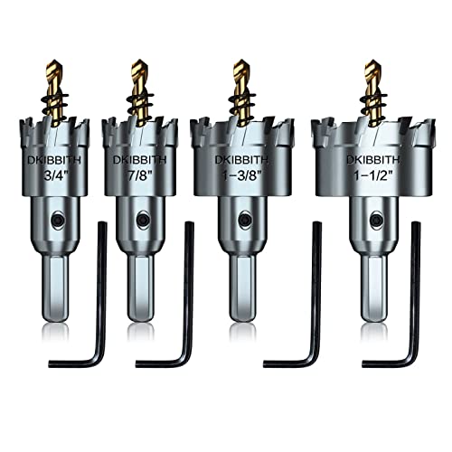 4-Piece Tct Hole Saw Kit, Tungsten Carbide Tipped Hole Cutter Set With Titanium-Plated Pilot Drill Bit For Hard Metal, Stainless Steel, Wood, Plastic #TOP18