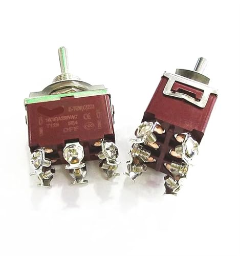 Bilateral Self-reset E-TEN223 Toggle Switch Bidirectional Automatic Reset Rocker Switch 6-pin Switch 250v 10Pcs
