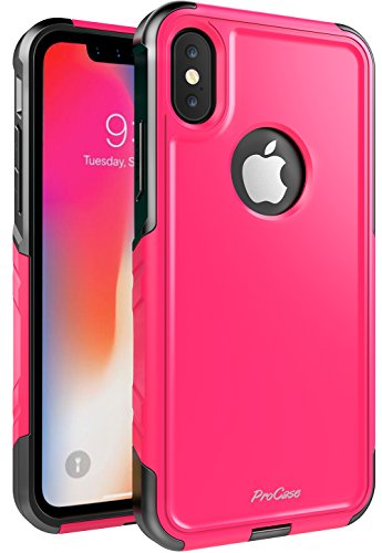 ProCase iPhone Xs Case/iPhone X Case, Slim Hybrid Protective Cover Shockproof Bumper Case for 5.8 inch Apple iPhone Xs (2018) / iPhone X (2017) –Pink