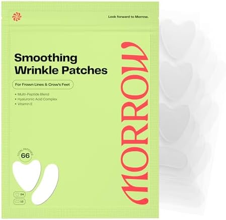 Morrow Beauty - Peptide-Infused Smoothing Wrinkle Patches - Overnight Patches for Smoothing Fine Lines and Wrinkles, Anti Aging Stickers for Crow's Feet, Elevens, Smile Lines (66 Count)