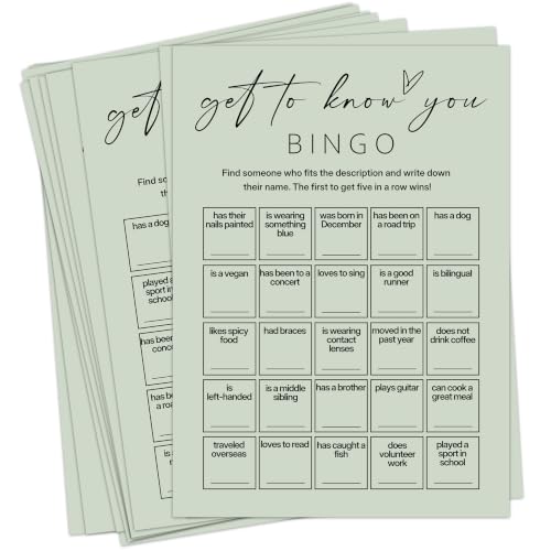 Get to Know You Bingo Cards