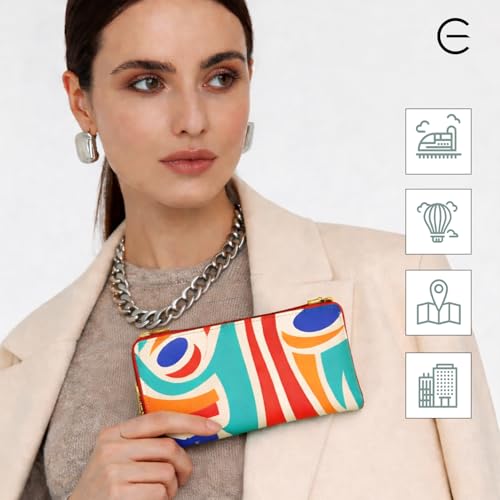 Image of Multicolor PU Zipper Wallet | 2-Fold Compact | Lightweight Daily Use | Secure Zip Closure | For Women