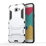 Cocomii Iron Man Armor Galaxy A9/A9 Pro Case New [Heavy Duty] Premium Tactical Grip Kickstand Shockproof Bumper [Military Defender] Full Body Dual Layer Rugged Cover for Samsung Galaxy A9 (I.Silver)