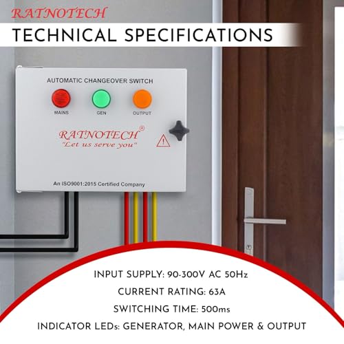 Image of Ratnotech Automatic Changeover Switch 63Amps Single Phase, White