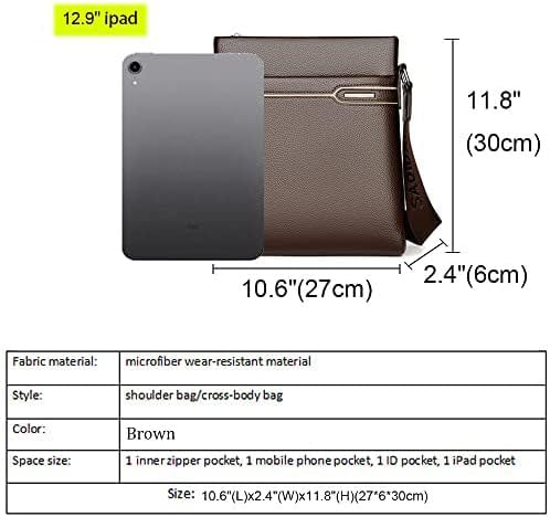 Miniatura 2 de Bolso de hombro de cuero para hombre, bolso de mensajero para hombre, bolso de hombro de negocios, maletín cruzado