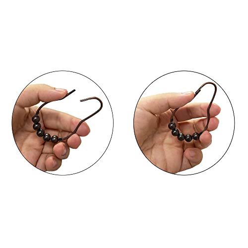 Shower Curtain Gourd Shape Hook Rings,Solid Ball,Bathroom Fittings,Oil Rubbed Bronze,Set Of 12 #TOP5