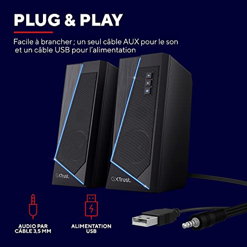 Enceintes Trust GXT 609 Zoxa – Système Audio 12 W, Éclairage RGB, USB - vue 9