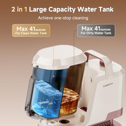 Image of Uwant Carpet Cleaner Machine 22Kpa Portable Carpet Cleaner for Pet, Upholstery Cleaner Machine with Oxy Solution Set of 1 for Spot, Cars,Rug,Furniture